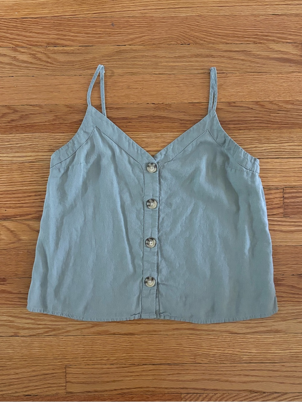 Abercrombie & Fitch cropped linen spaghetti strap top
